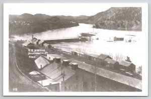 Brattleboro VT Railroad Station Flood Covered Toll Bridge RPPC Postcard P30