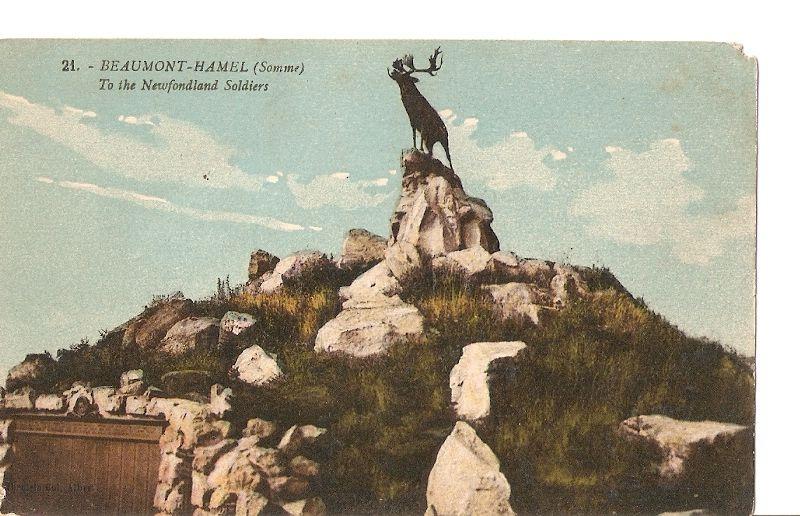 Postal 027440 : Beaumont-Hamel (Somme), To the Newfondlan Soldiers..