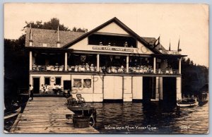 K51/ White Lake Michigan RPPC Postcard c1910 Yacht Club House Dock 97