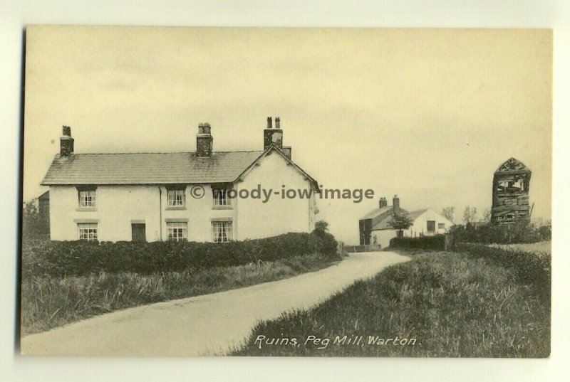 tp6461 - Ruins of Windmill , Peg Mill , Warton , Lancashire - postcard