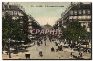 Old Postcard Paris L & # 39Avenue From & # 39Opera