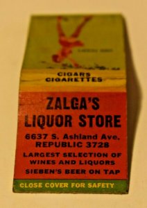 Zalga's Liquor Store Pinup Girl 20 Strike Matchbook Cover