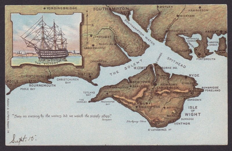 GREAT BRITAIN, Postcard, Maps, Isle of Wight