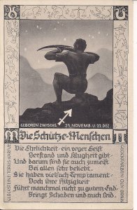 Zodiac, Horoscope, 1920 - 30's GERMANY, Sign of Sagittarius, Archer Gothic