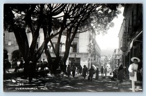 Cuernavaca Morelos Mexico Postcard Street Scene c1940's Vintage RPPC Photo