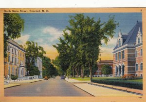 P1722 1948 used postcard old cars a north state st. view concord new hampshire