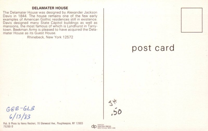 Delamater House,Rhinebeck,NY BIN