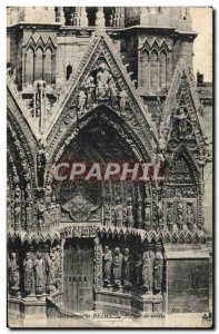 Old Postcard Reims Cathedral Right Portal