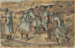 France WWI Military LE PINARD Artist Gabard Postcard