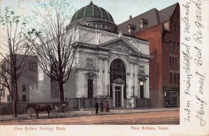 New Britain Savings Bank, New Britain, Connecticut, 1906 Postcard, Used