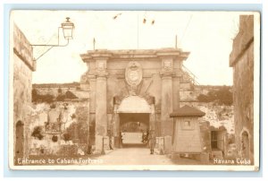 Early Entrance To Cabana Fortress Havana Cuba Real Photo RPPC Postcard (A8)