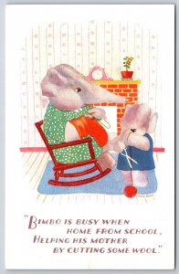 Enid Bond Fantasy~Dressed Elephants~Bimbo Helps Mother Cut Wool~Salmon Series