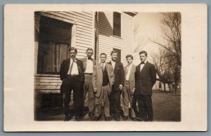 Postcard RPPC Cedar Falls IA c1911 Group of Boys Photo Flag Cancel