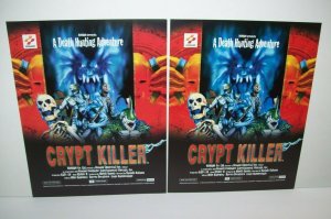 Crypt Killer Arcade FLYER Set of 2 Original Video Game Horror Vintage