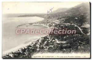 Old Postcard Menton Garavan And Vue Prize De La Frontiere Italian