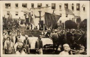 San Francisco CA Diamond Jubiulee 1925 Pirate Parade Float Ship RPPC Postcard