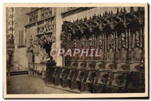 Old Postcard Bourg Eglise de Brou The Stalls Choir