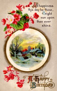 A Happy Birthday - Bright sun upon thee shine..  Embossed - 1913