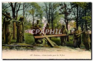 Religion - IX - Jesus falls for the third time - Old Postcard