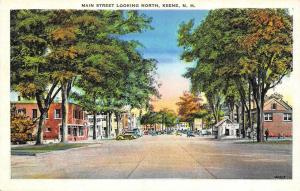 KEENE, NH New Hampshire  MAIN STREET SCENE~North  Safford Inn  c1940's Postcard