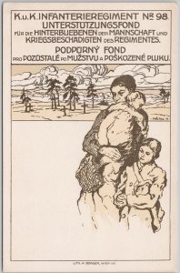 Austria WWI KUK Infantry Regiment 98 Support Fund Feldpost 619 Postcard H80