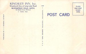 Bloomfield Hills Michigan Kingsley Inn and Dogs Vintage Postcard AA65425