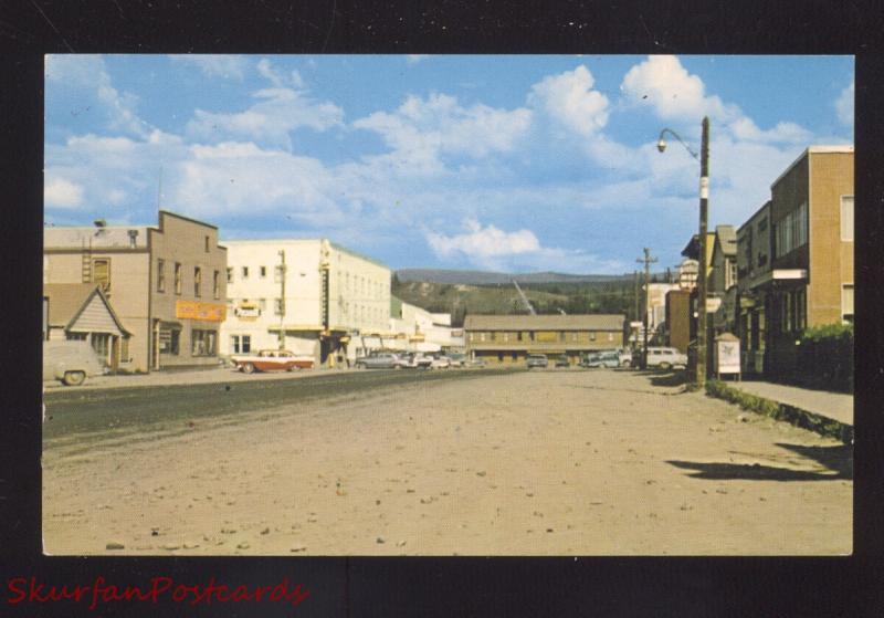 WHITEHORSE YUKON CANADA ALASKA HIGHWAY 1950's CARS STREET SCENE POSTCARD