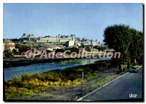 Postcard Old Cite in Carcassonne General view and the River Aude