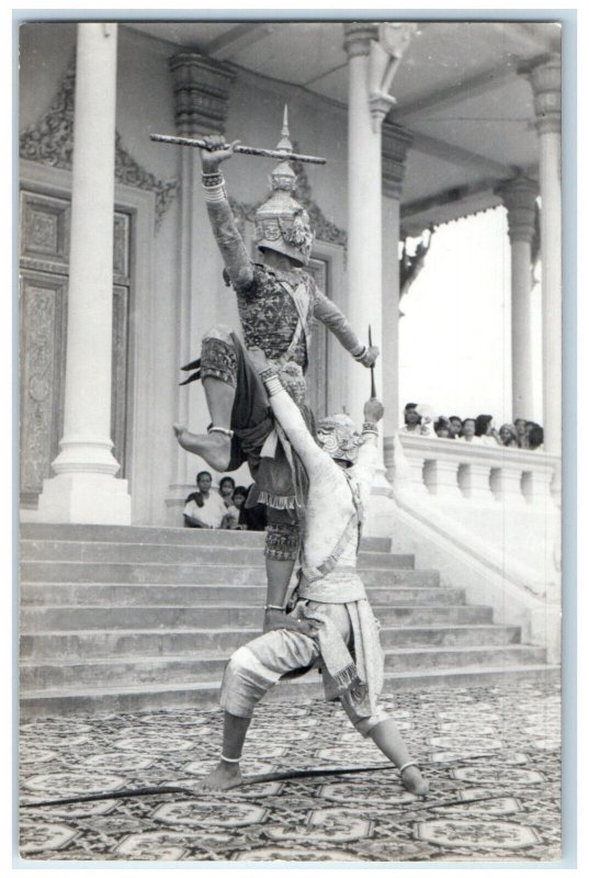 Cambodia RPPC Photo Postcard Souvenir of Cambodia Royal Dancers c1950's