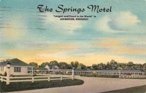 The Springs Motel Lexington Kentucky 1954 linen postcard