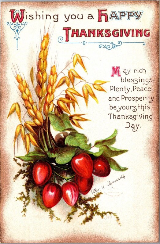 Clapsaddle Thanksgiving Postcard Rich Blessings Peace Prosperity