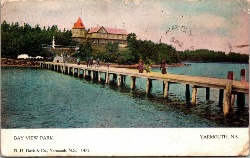 PIER Harbour View From Bay View Park Yarmouth Nova Scotia POSTCARD