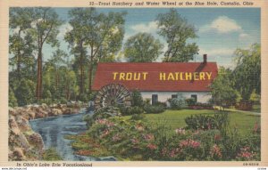 CASTALIA, Ohio, 1930-40s; Trout Hatchery and Water Wheel at the Blue Hole