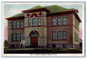 Page North Dakota ND Postcard Public School Building Exterior c1920's Vintage