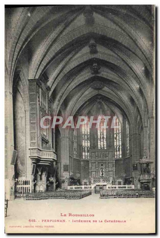 Postcard Old Organ Perpignan Inside the cathedral