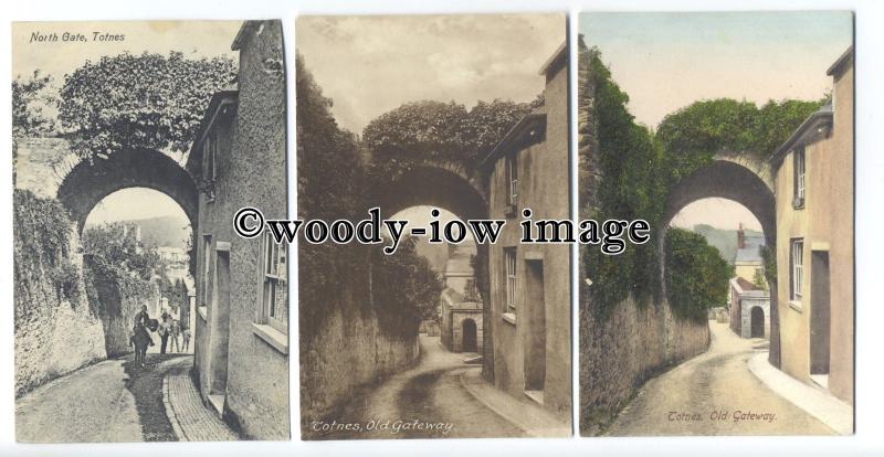 tb0154 - Devon - Old Gateway - Totnes - 3 postcards