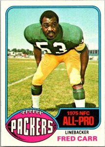 1976 Topps Football Card Fred Carr Green Bay Packers sk4352