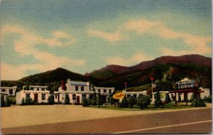 Linen Postcard El Manitou Springs Highway US 24 Colorado Springs Pikes Peak