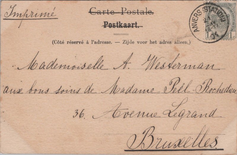 Belgium Anvers Porte de Malines Antwerp Vintage Postcard 04.35