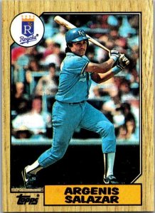 1987 Topps Baseball Card Argenis Salazar Kansas City Royals sk18084