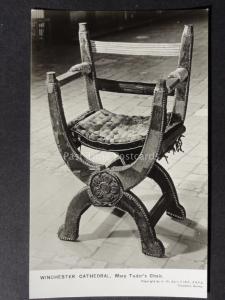 Hampshire WINCHESTER Cathedral Mary Tudor's Chair - Old RP Postcard