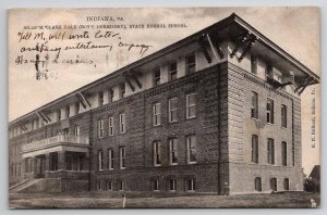 Indiana PA Silas M Clark Hall Boys Dormitory State Normal School Postcard J37