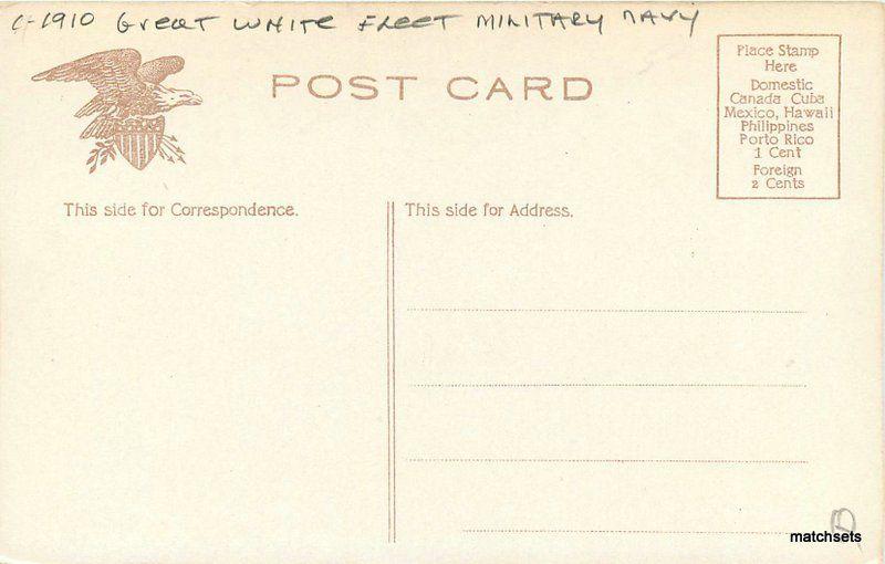 Battleship Alabama C-1910 Great White Fleet Military Navy postcard 10652