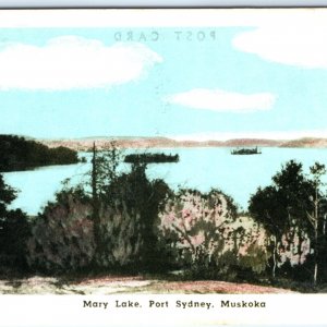 c1930s Port Sydney, Muskoka, Ontario CAN Mary Lake Birds Eye Litho Photo PC A137