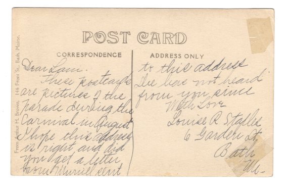 Real Photo Court House During August Carnival, Bath, Maine,