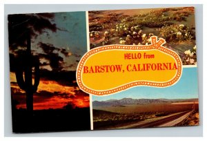 Vintage 1969 Postcard Hello From Barstow California - Desert Landscape