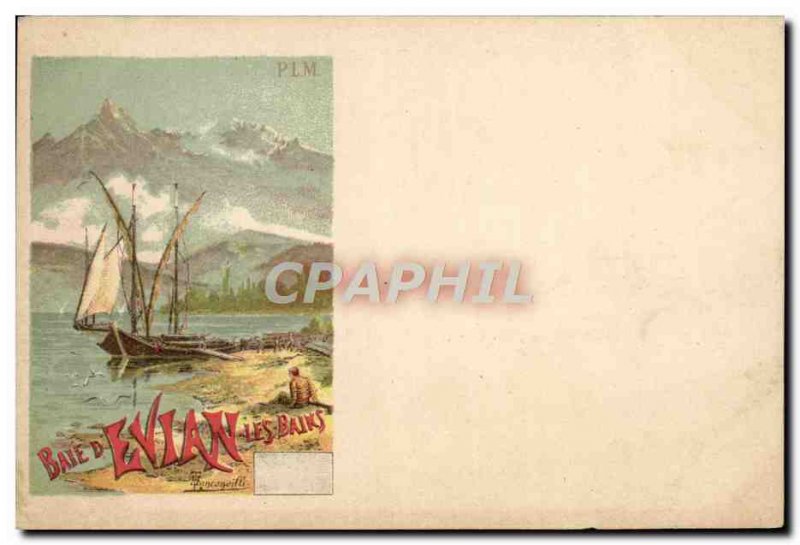 Postcard Old Bay & # 39Evian les Bains Boat