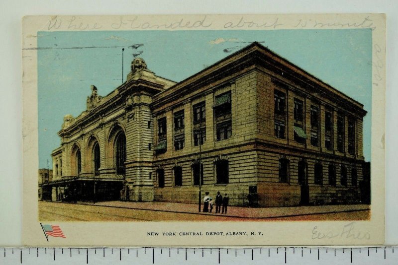 C.1910 New York Central Depot, Albany, N. Y. Vintage Postcard P53 