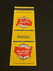 Vintage Matchbook Cover Mid-Continent Truck Stop MB181