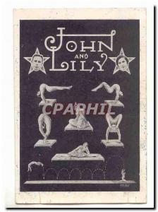 Old Postcard Artists John and Lilly (contorsioniste gymnastics)